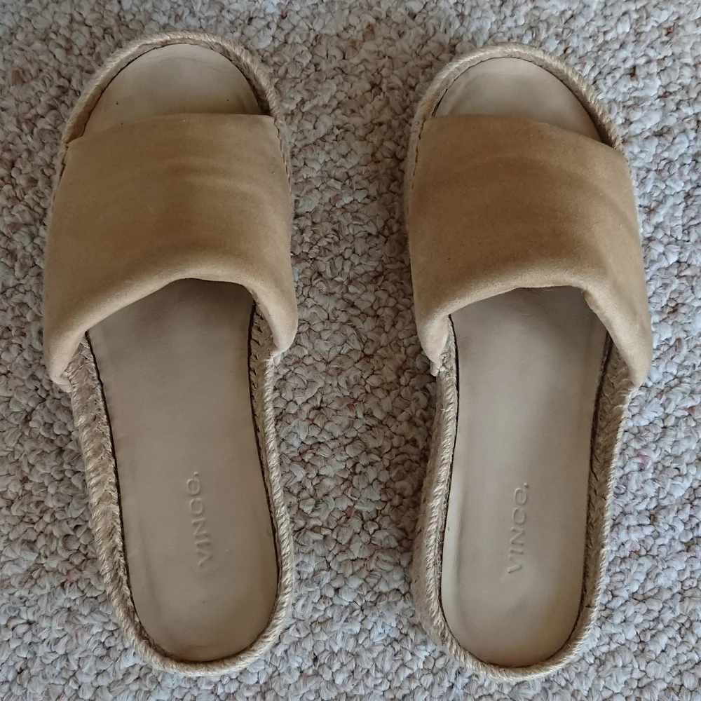 Vince Jesse suede slip-on platform sandals size 7